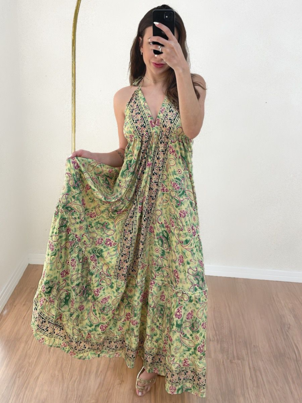 VESTIDO ALÇA INDIANO AMARELO