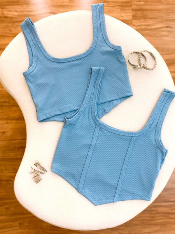CROPPED BARBATANA AZUL