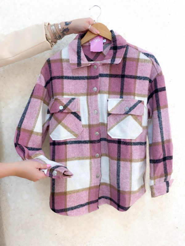 CAMISA XADREZ FLANELA IMPORTADA ROSA