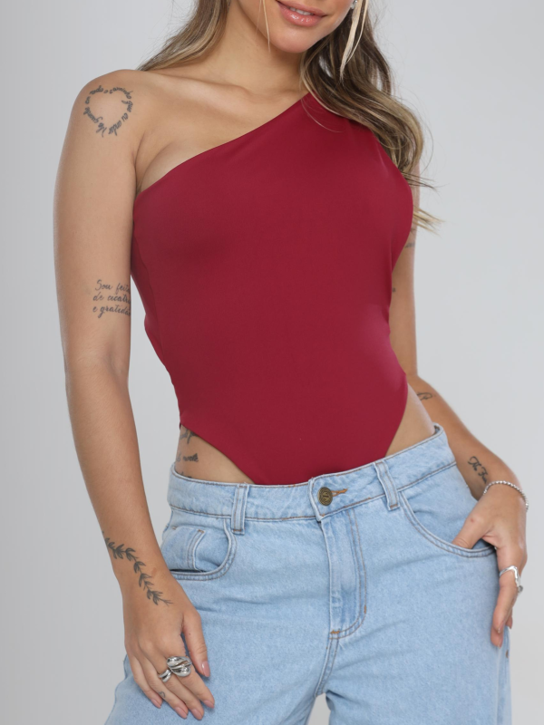 BODY OMBRO UNICO VERMELHO POLIAMIDA