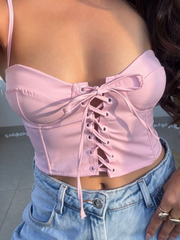 CROPPED ILHOSES ALFAIATARIA ROSA