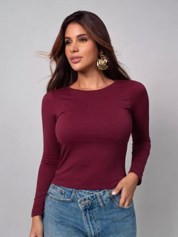 BLUSA DECOTE ATRÁS POLIAMIDA VINHO