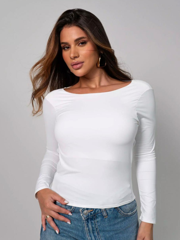 BLUSA DECOTE ATRÁS POLIAMIDA OFF WHITE