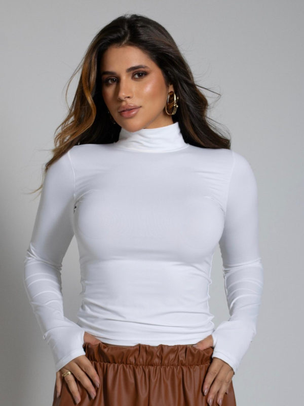 BLUSA COM DEDEIRA POLIAMIDA OFF WHITE