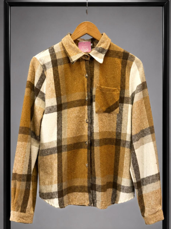 CAMISA XADREZ FLANELADA CARAMELO
