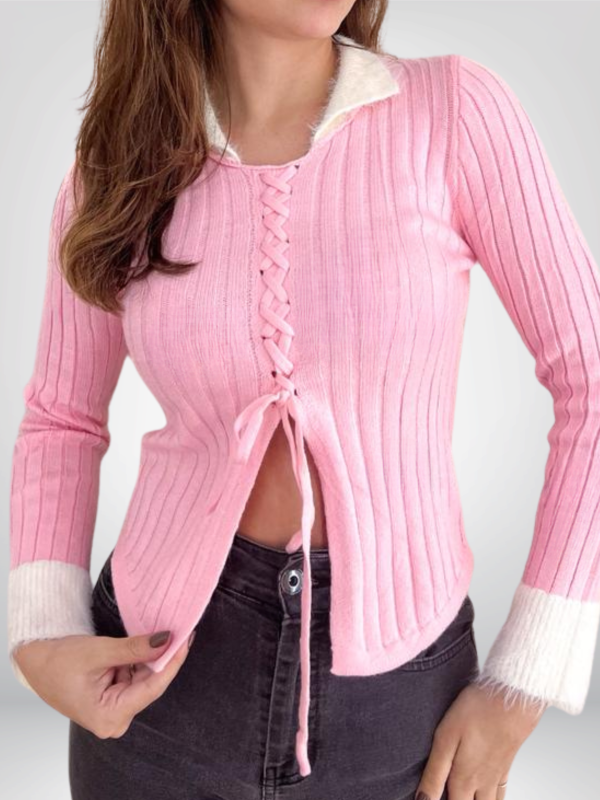 BLUSA GOLA PELUCIADA TRICÔ ROSA BABY