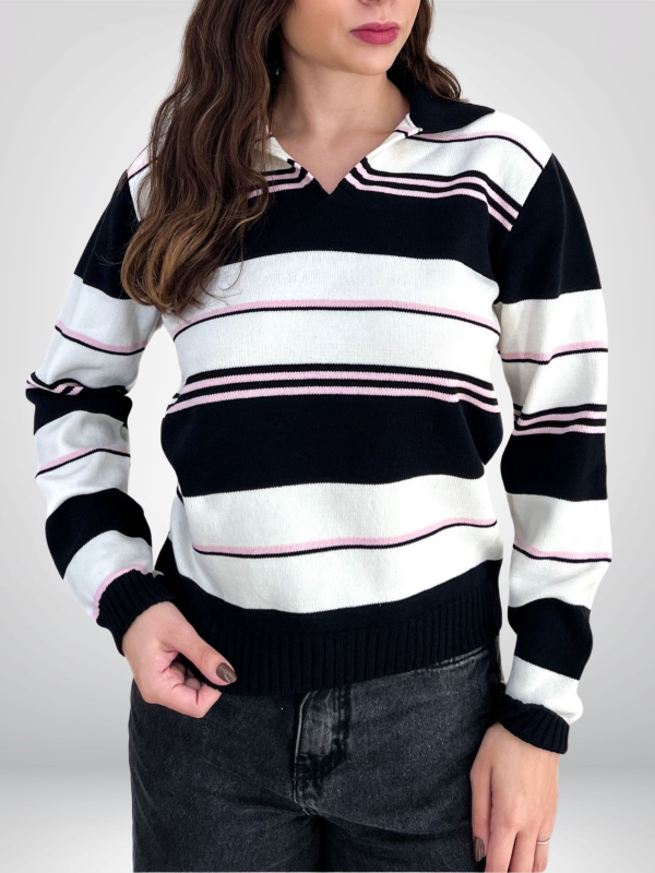 BLUSA GOLA POLO TRICÔ PRETA