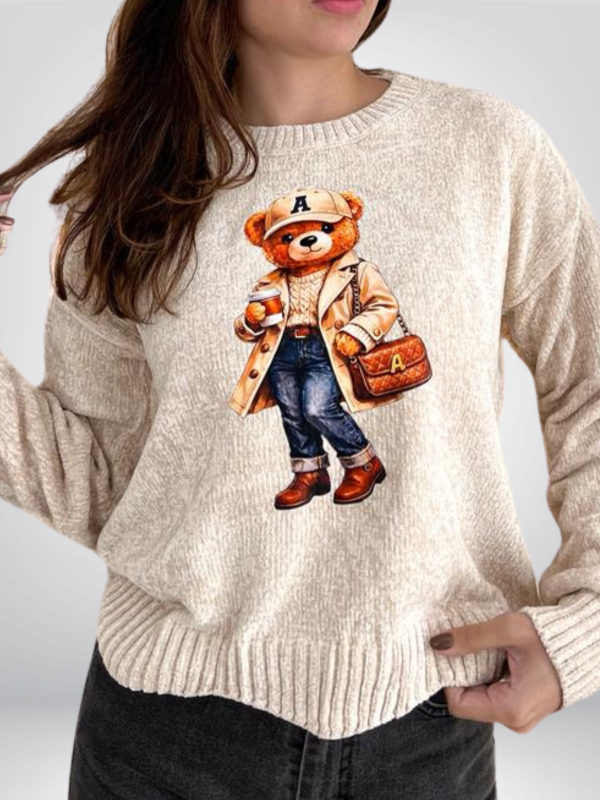 MOLETOM TEDDY CHENILLE BEGE
