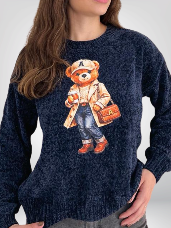 MOLETOM TEDDY CHENILLE AZUL MARINHO
