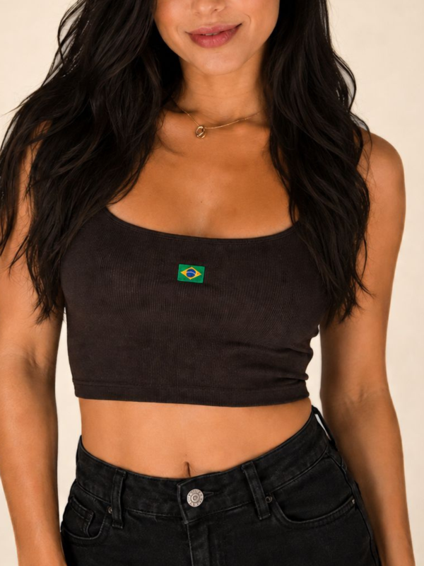 CROPPED BRASIL ESSENCE ALGODÃO CACAU