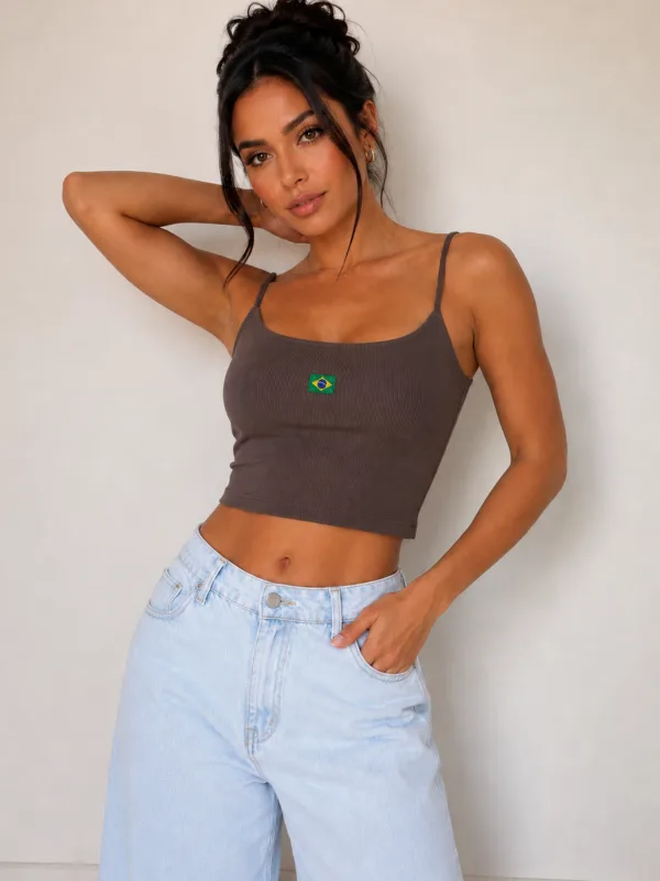 CROPPED BRASIL ESSENCE ALGODÃO CACAU