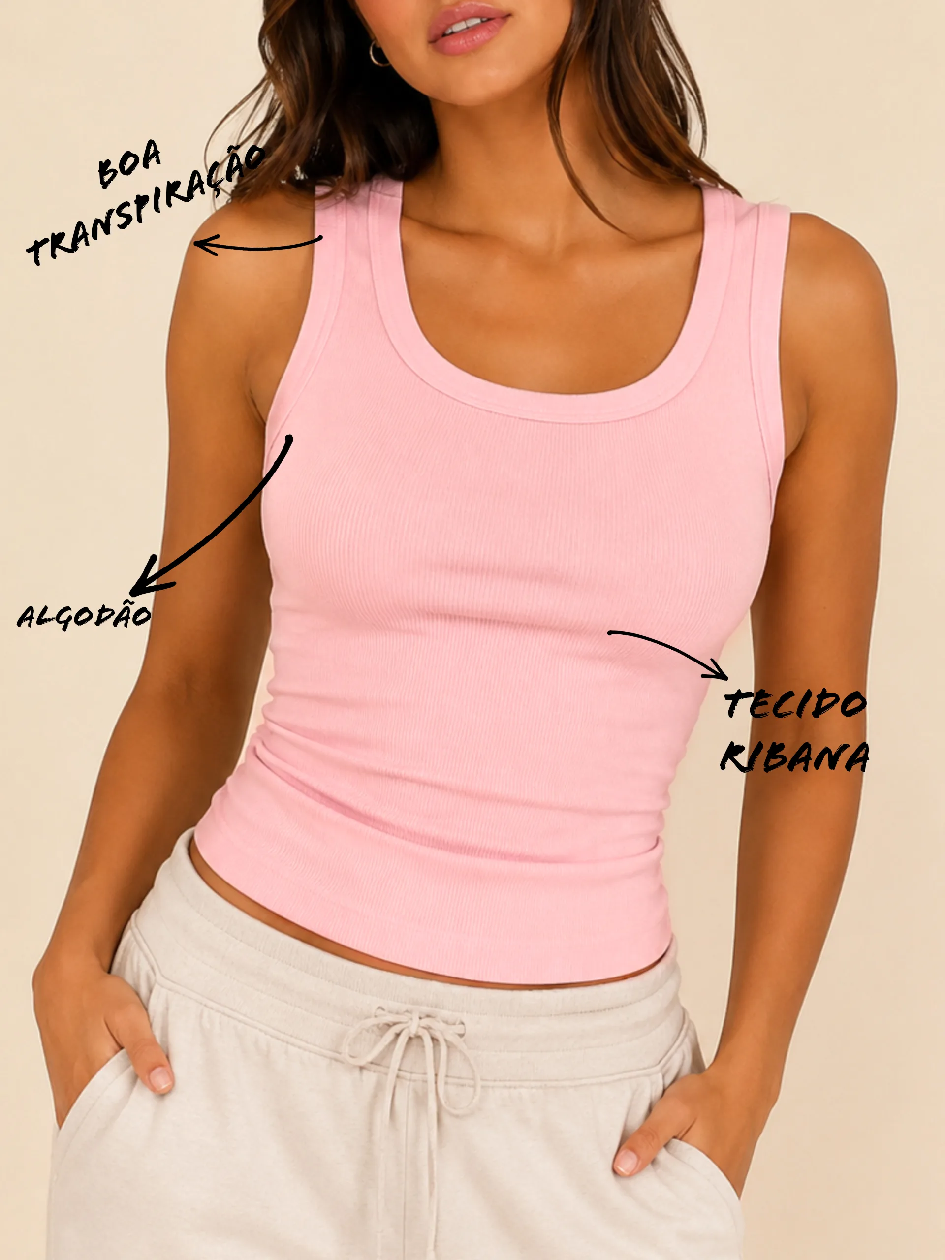 REGATA ALGODÃO ROSA BABY - Imagem 2