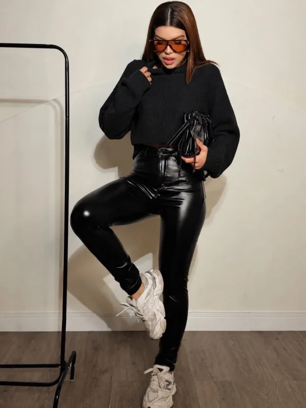 CROPPED TRICÔ MOUSSE PRETO